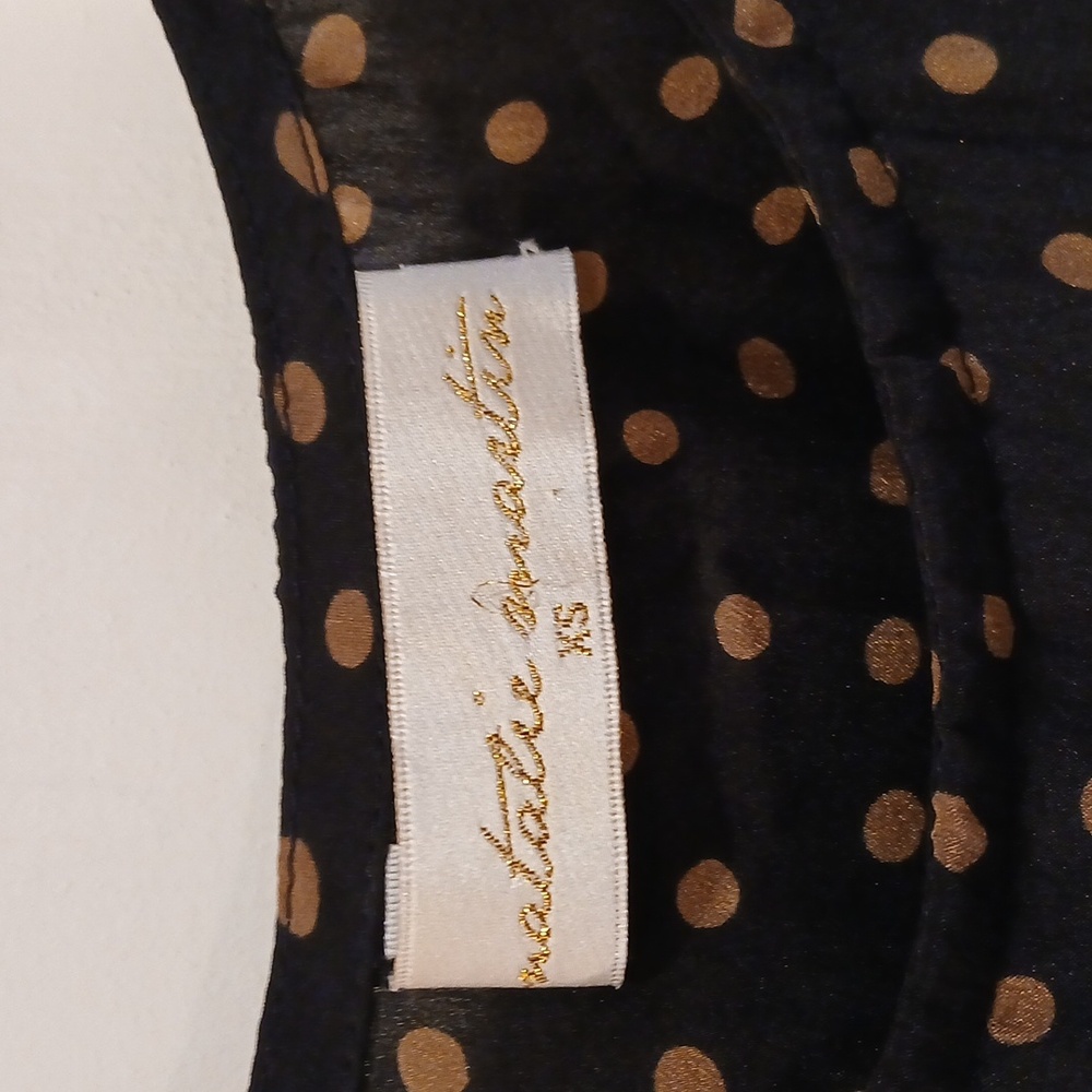 Natalie Martin Black Brown Polka Dot Midi/Maxi Silk Dress Size XS - Picture 3 of 5